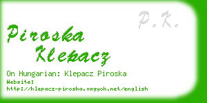 piroska klepacz business card